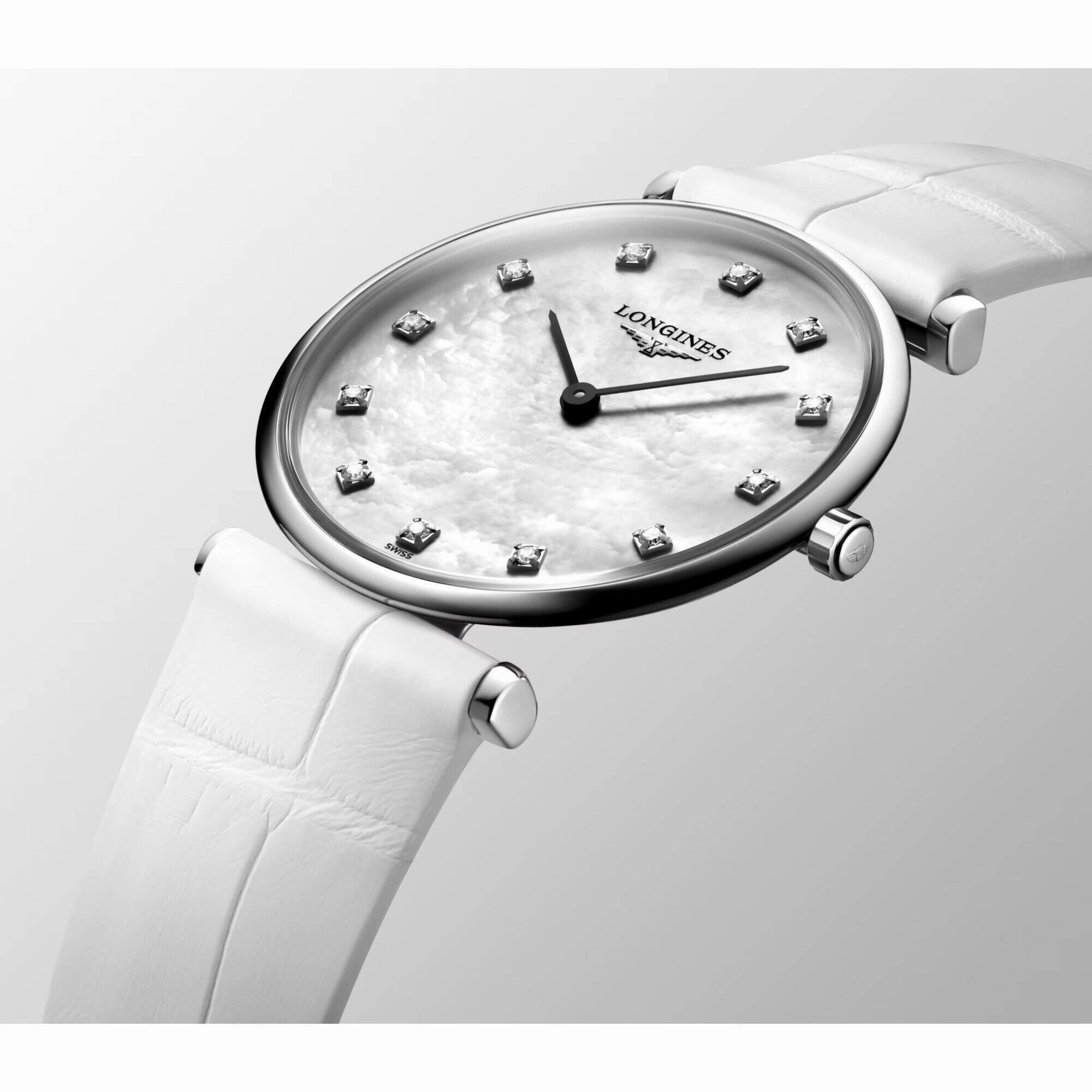 Longines Women's Watch - La Grande Classique Quartz White Leather Strap | L45124870