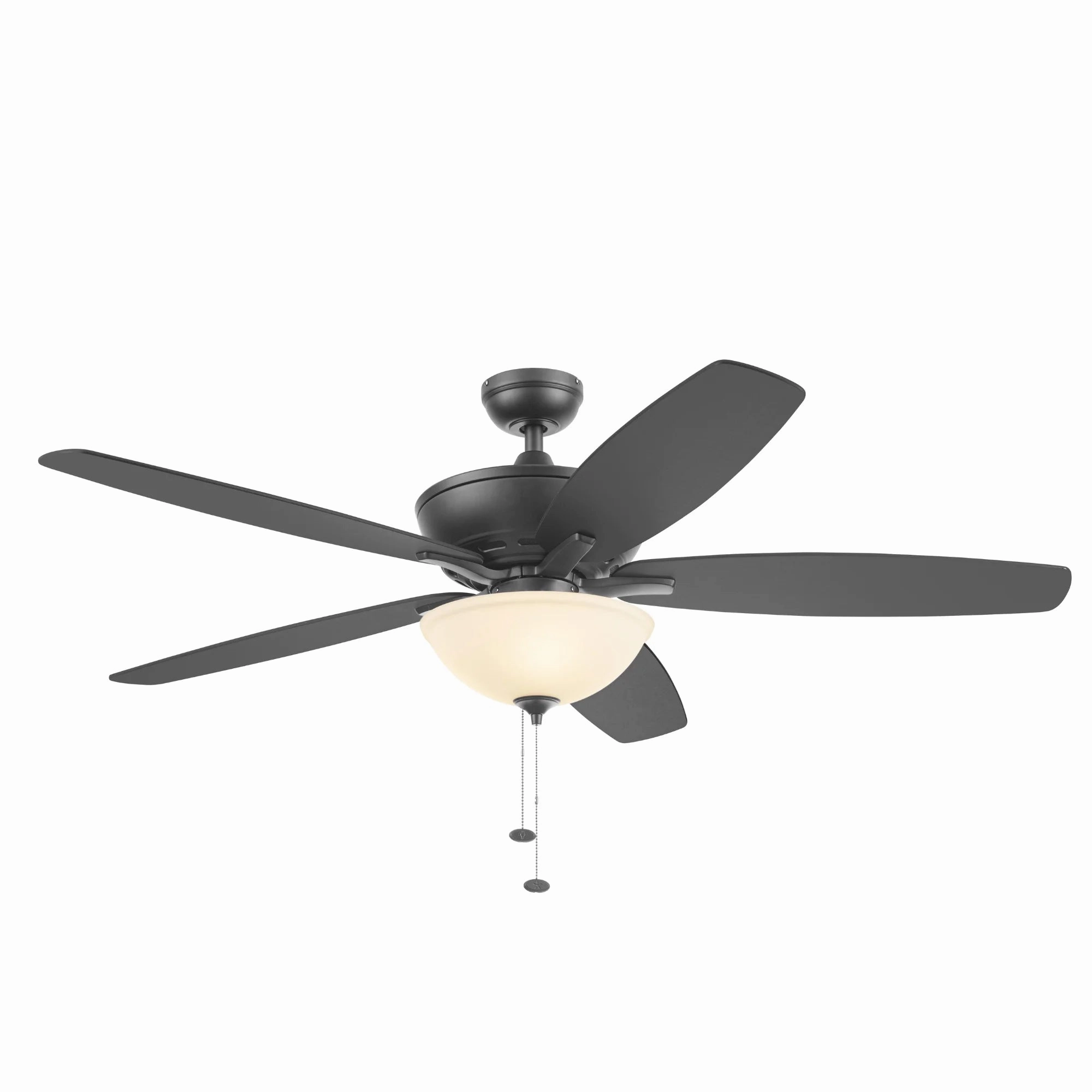 Mainstays 10464 60" Black Ceiling Fan with Light, 5 Blades, Reverse Airflow, Pull Chain Control, Matte Black