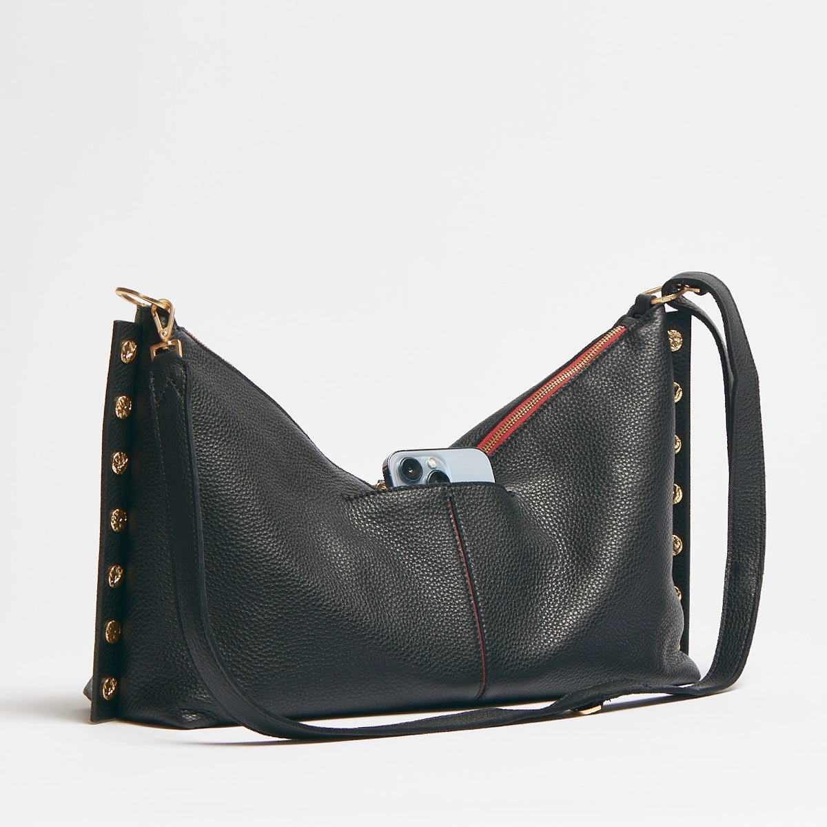 Mr. G | Black/Brushed Gold Hammered Red Zip | Lrg