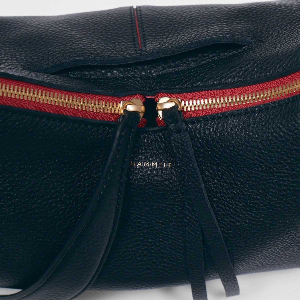 Mr. G | Black/Brushed Gold Hammered Red Zip | Lrg