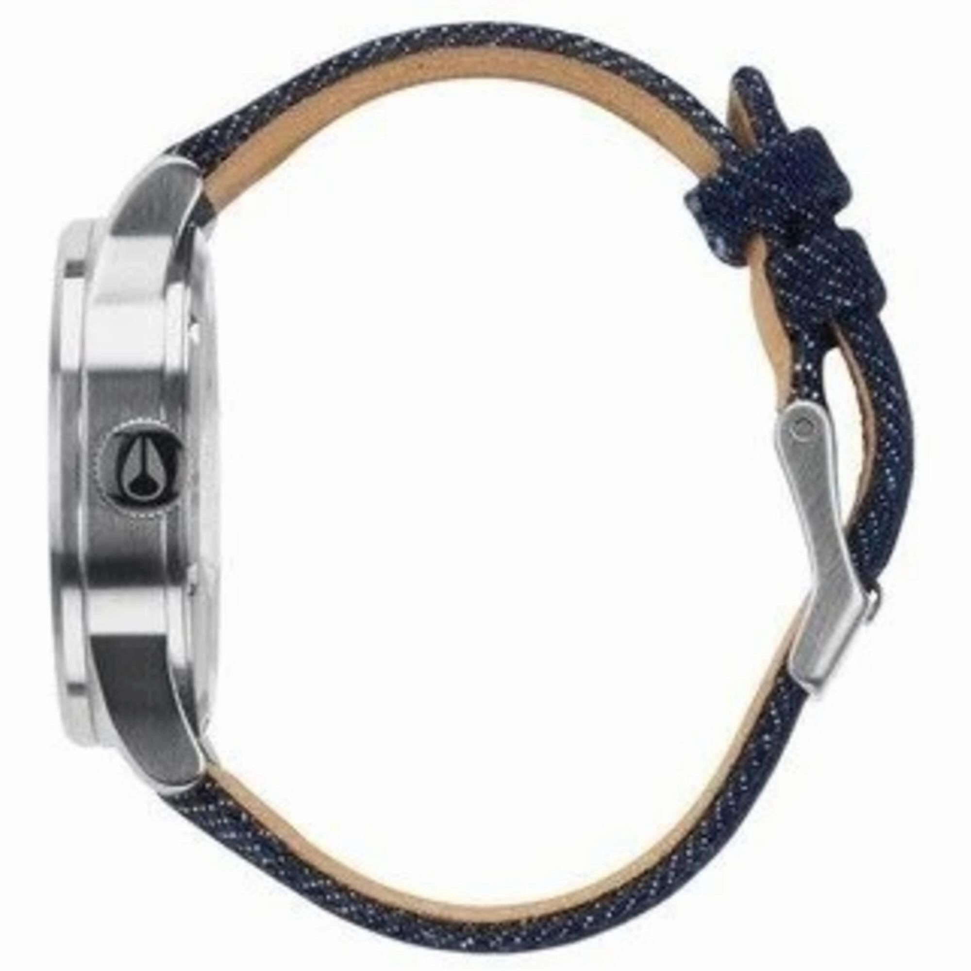 Nixon Men's Watch - Sentry Day-Date White Dial Blue Leather Strap Quartz | A1051540