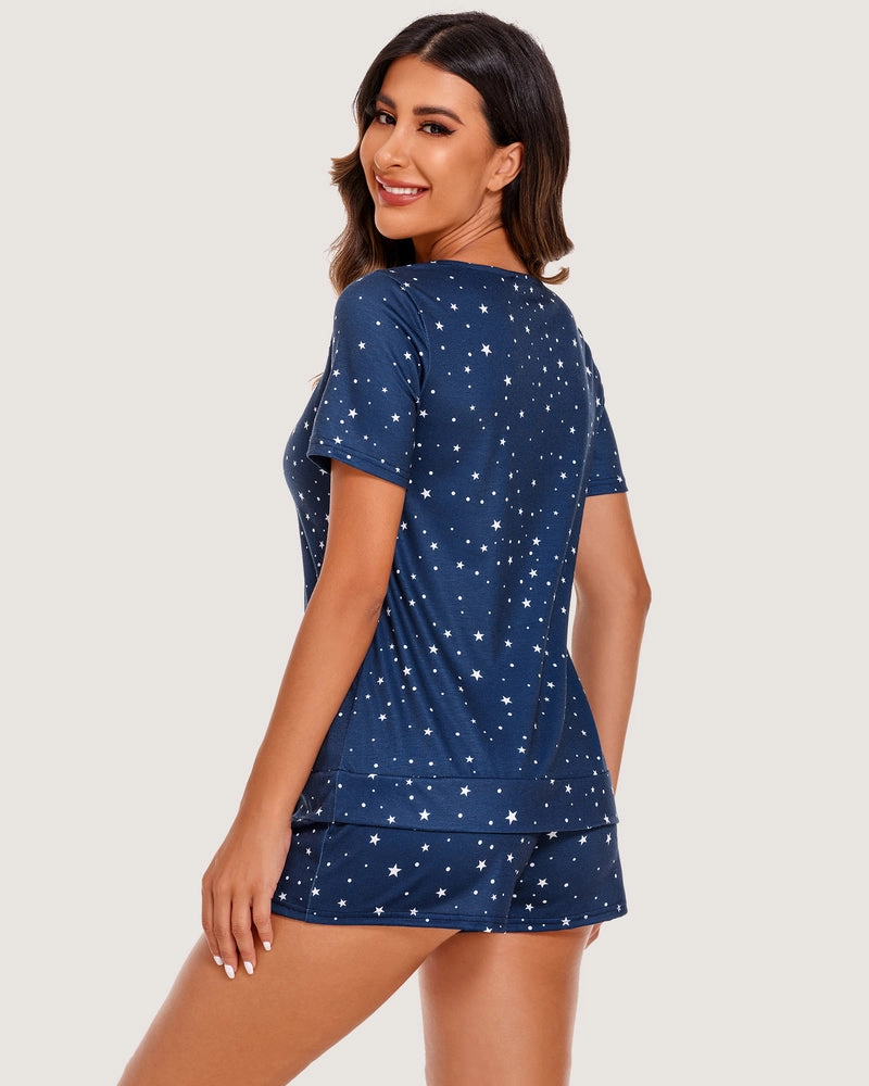 Plaid Shorts Pajama Set Nightwear Pjs