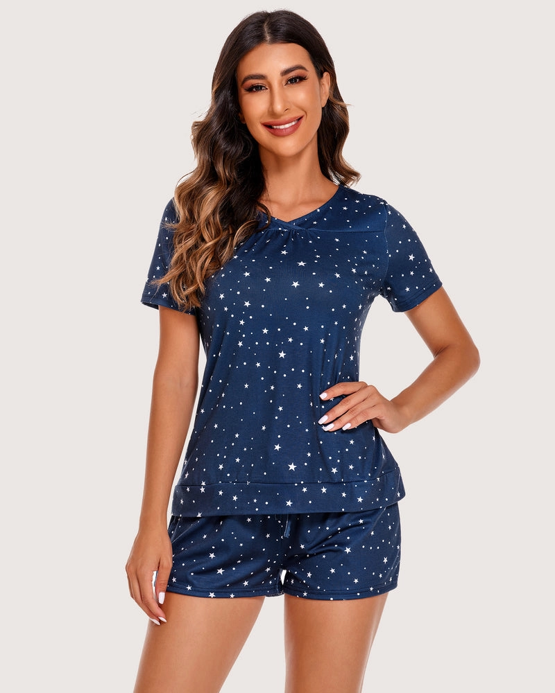 Plaid Shorts Pajama Set Nightwear Pjs