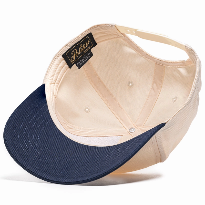 Politics A-Frame Snapback Hat - Natural/Navy
