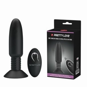 Pretty Love - Beaded Remote Control Vibrating Rotating Butt Plug (Black)