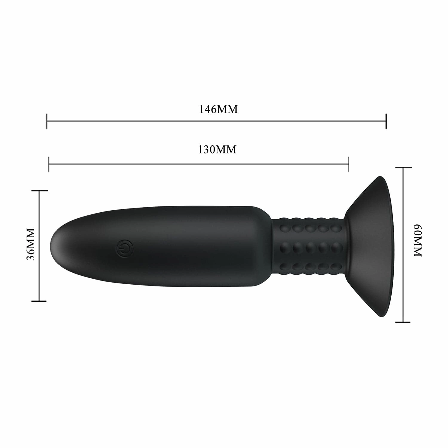 Pretty Love - Beaded Remote Control Vibrating Rotating Butt Plug (Black)