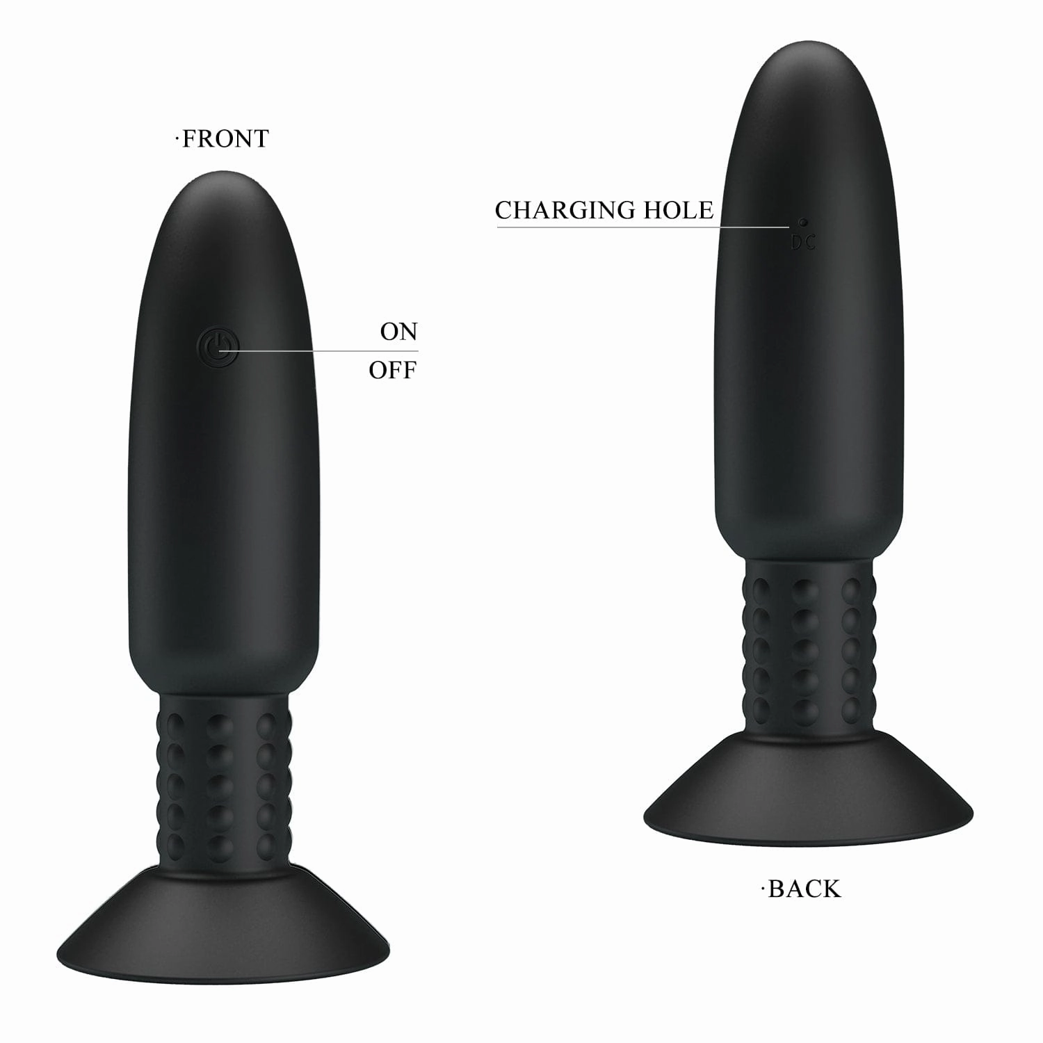Pretty Love - Beaded Remote Control Vibrating Rotating Butt Plug (Black)