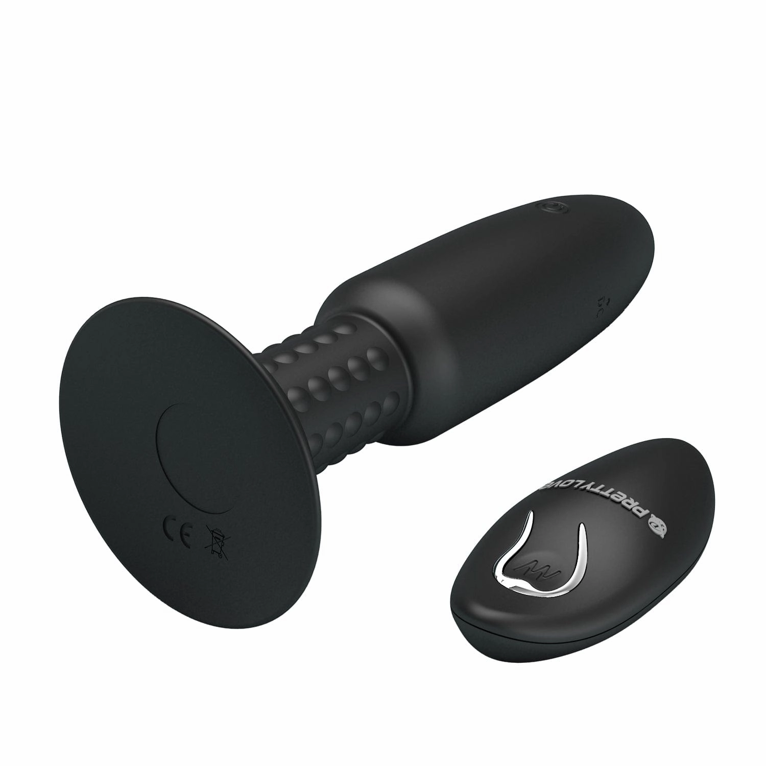 Pretty Love - Beaded Remote Control Vibrating Rotating Butt Plug (Black)