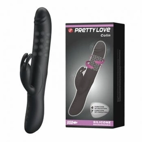 Pretty Love - Colin Vibrating Rotating Rabbit Vibrator (Black)