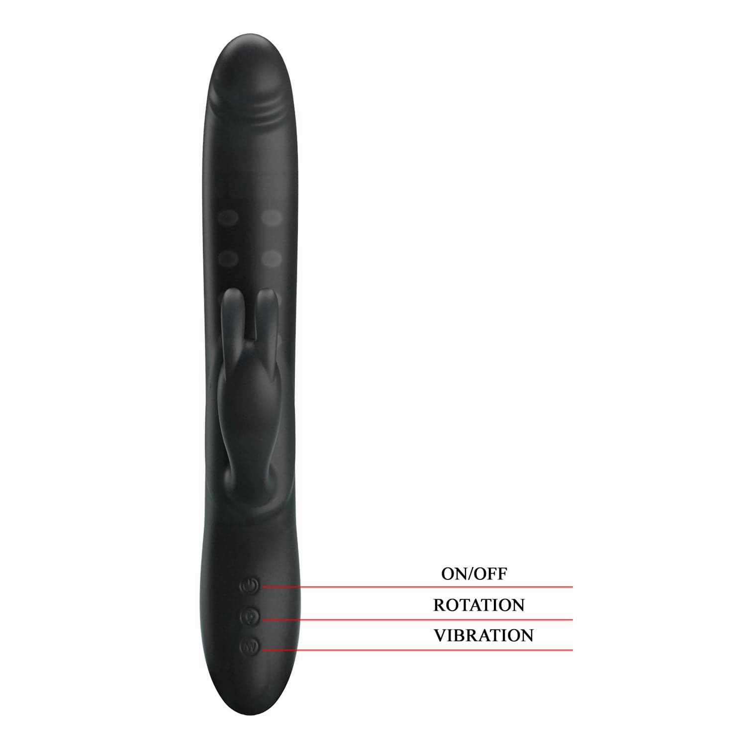 Pretty Love - Colin Vibrating Rotating Rabbit Vibrator (Black)