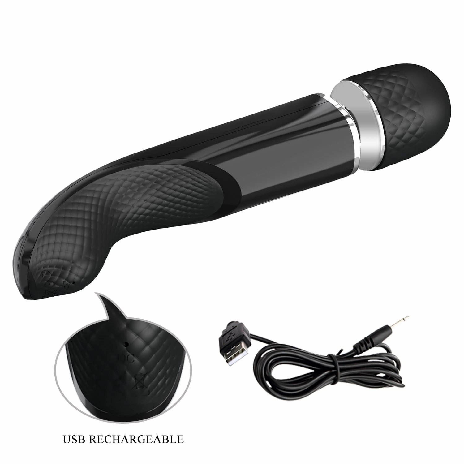 Pretty Love - Super Power Fascinating Wand Massager (Black)