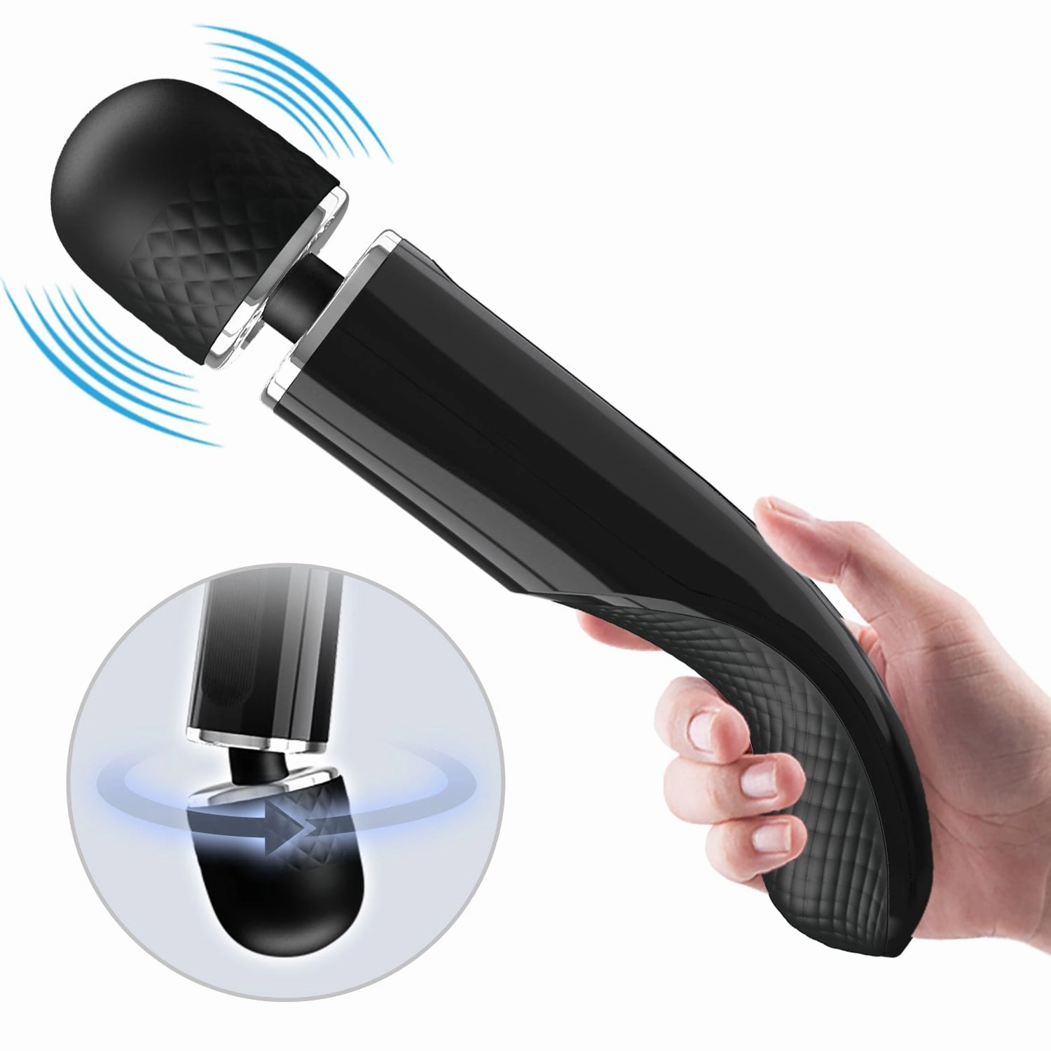 Pretty Love - Super Power Fascinating Wand Massager (Black)