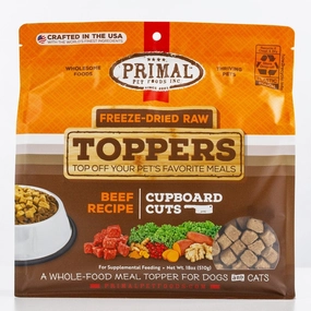 Primal Cupboard Cuts Freeze-Dried Raw Beef Meal Topper for Dogs and Cats