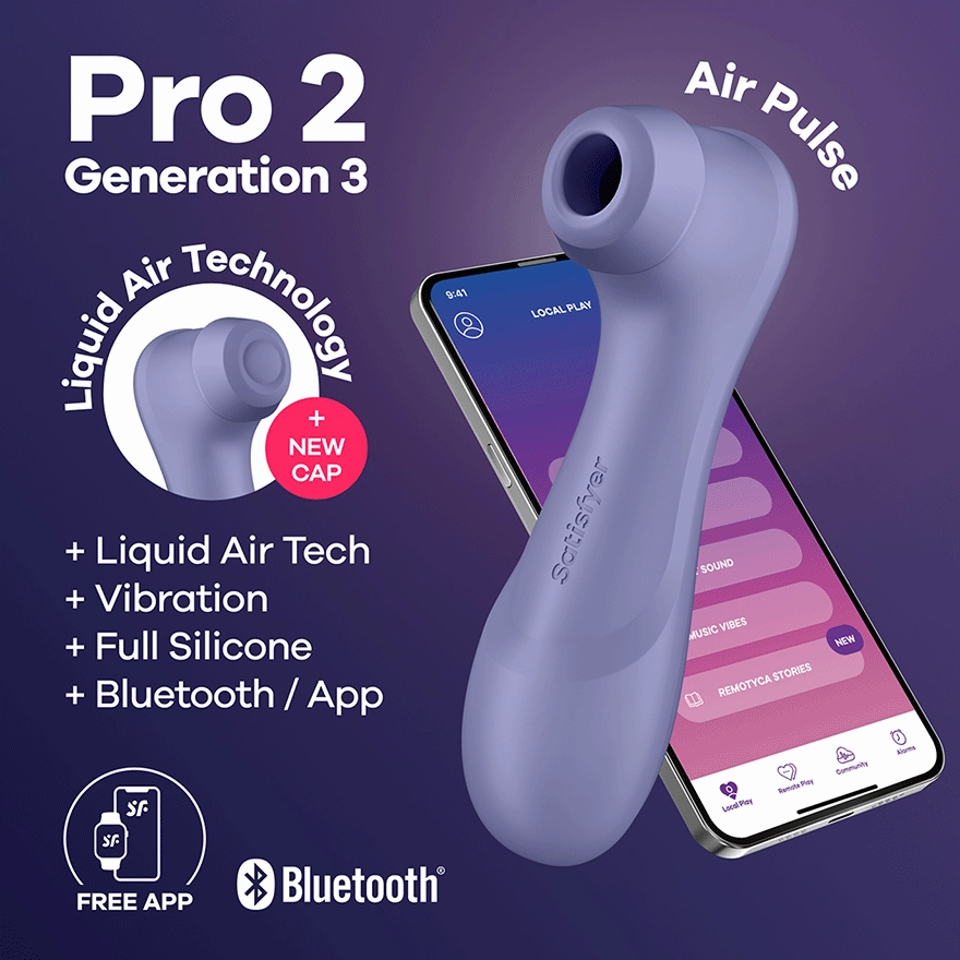 Satisfyer - Pro 2 Generation 3 App-Controlled Clitoral Liquid Air Pulse Stimulator