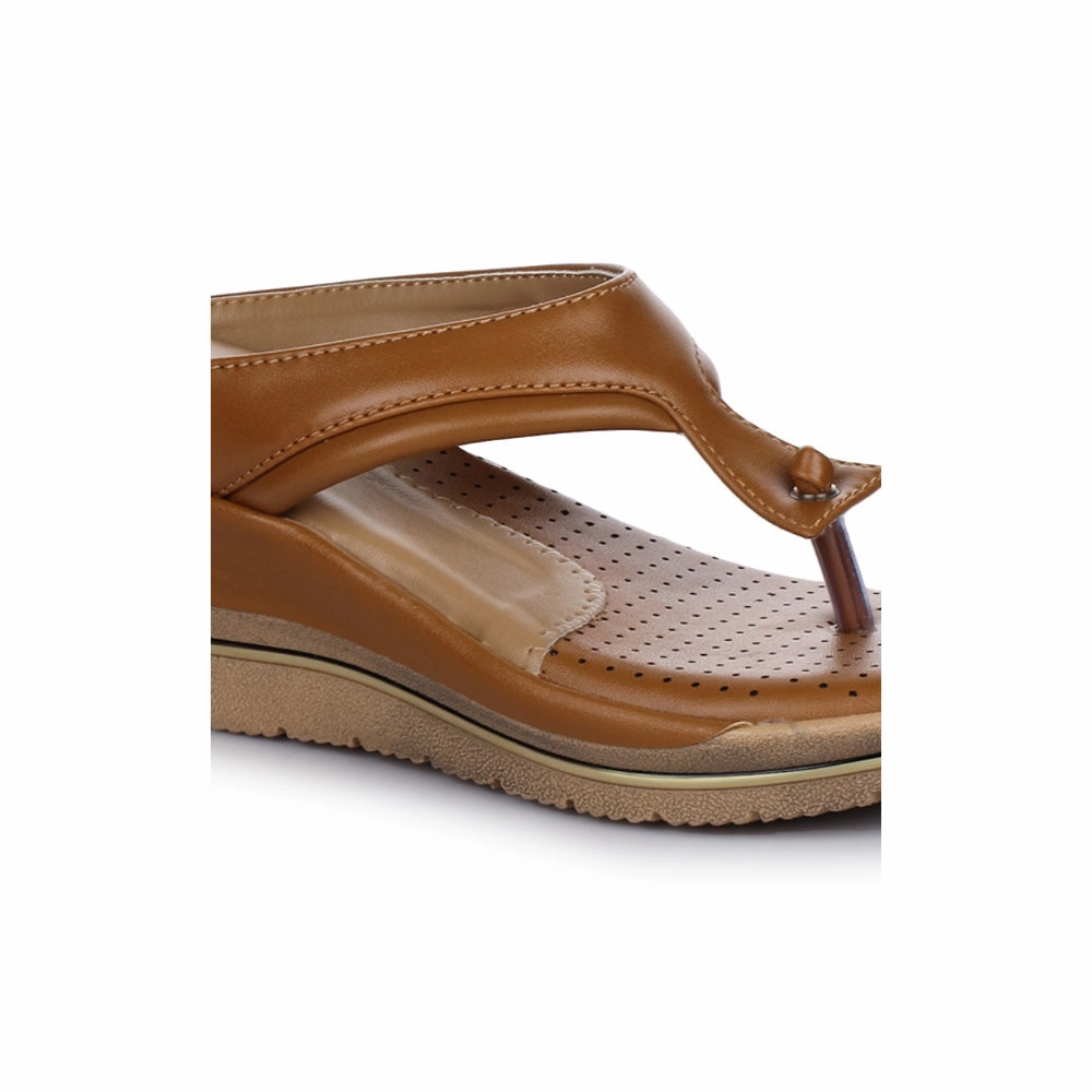 Senorita Casual Tan Slippers For Women LAF-101 By Liberty