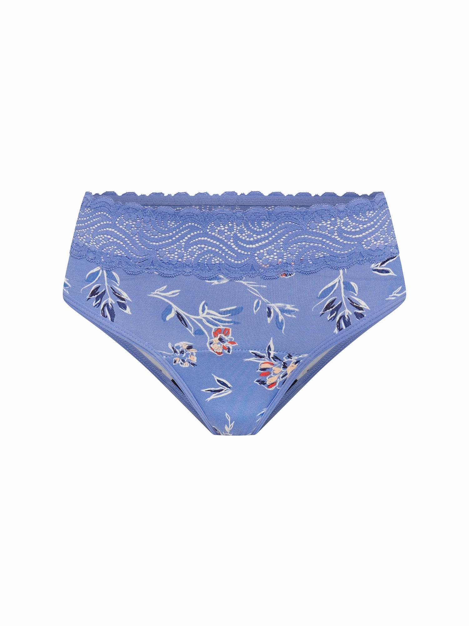 Sensual Hi Waist Bikini Moderate Bouquet Blue