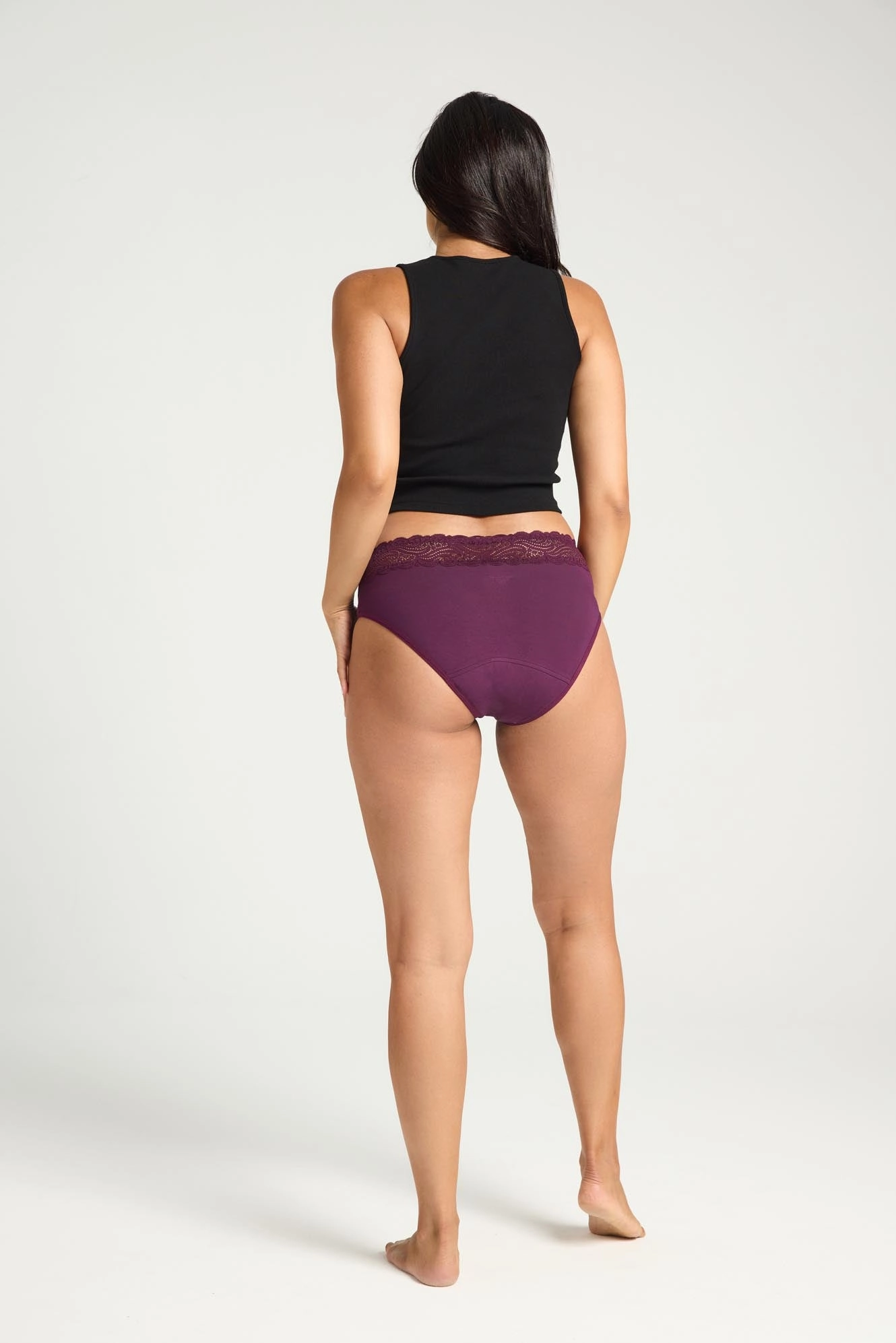 Sensual Hi Waist Bikini Moderate Raisin Purple