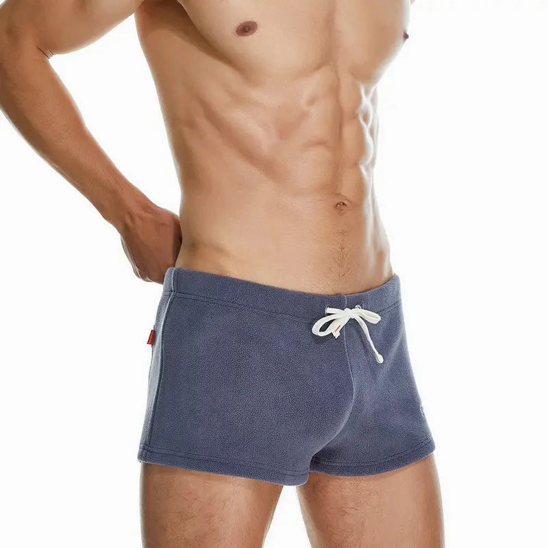 Seobean Men's Polar Fleece Boxer Shorts - Soft Lounge & Sleepwear Underwear 230501