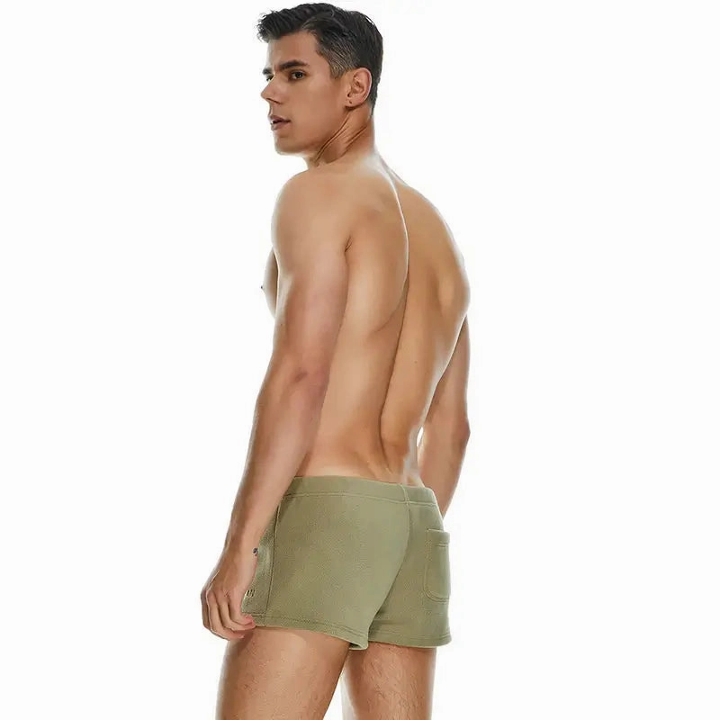 Seobean Men's Polar Fleece Boxer Shorts - Soft Lounge & Sleepwear Underwear 230501