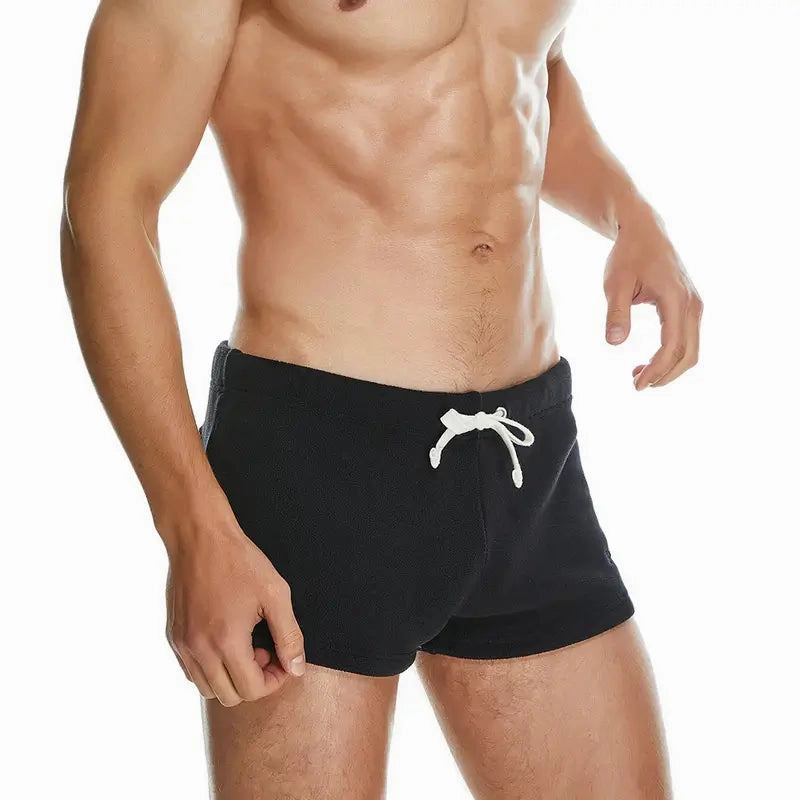 Seobean Men's Polar Fleece Boxer Shorts - Soft Lounge & Sleepwear Underwear 230501