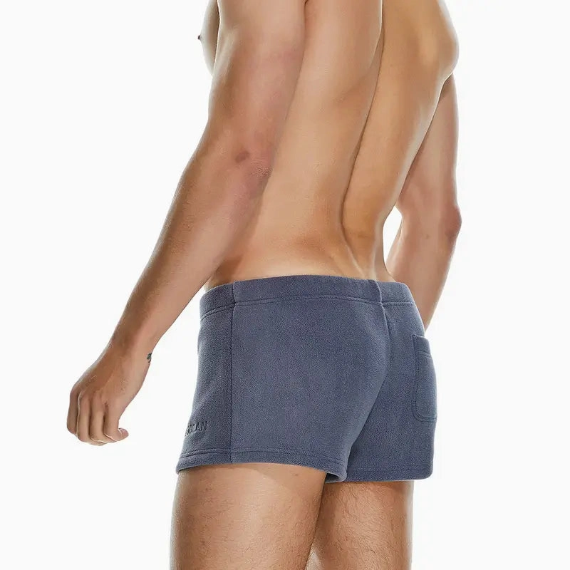 Seobean Men's Polar Fleece Boxer Shorts - Soft Lounge & Sleepwear Underwear 230501