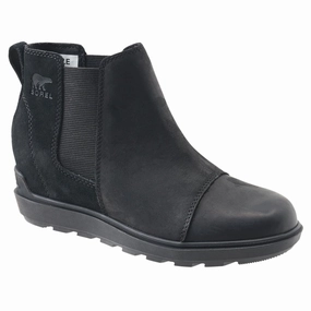Sorel Evie II Chelsea Bootie Pull-On Ankle Boots for Ladies - Black/Sea Salt - 9M