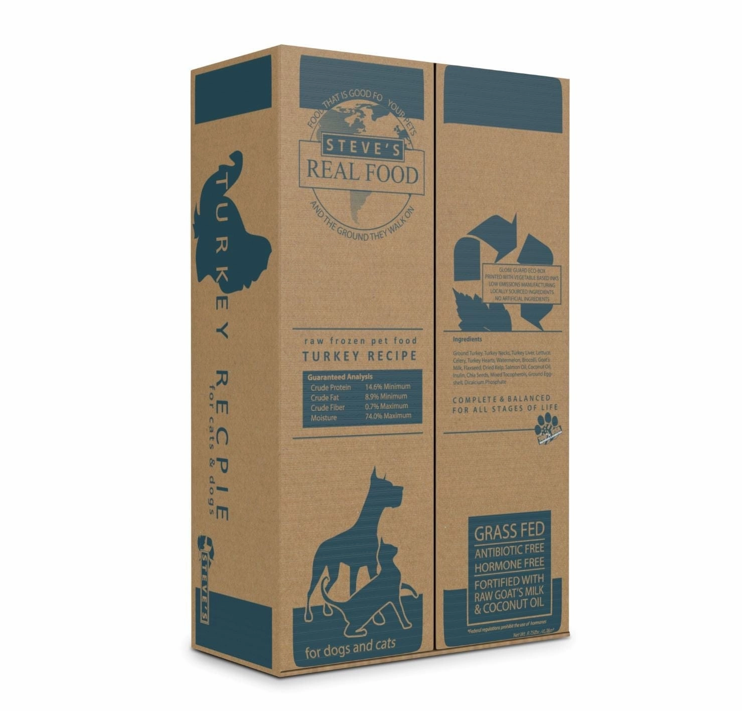 Steve's Real Food Raw Frozen Turkey Diet Food for Dogs & Cats