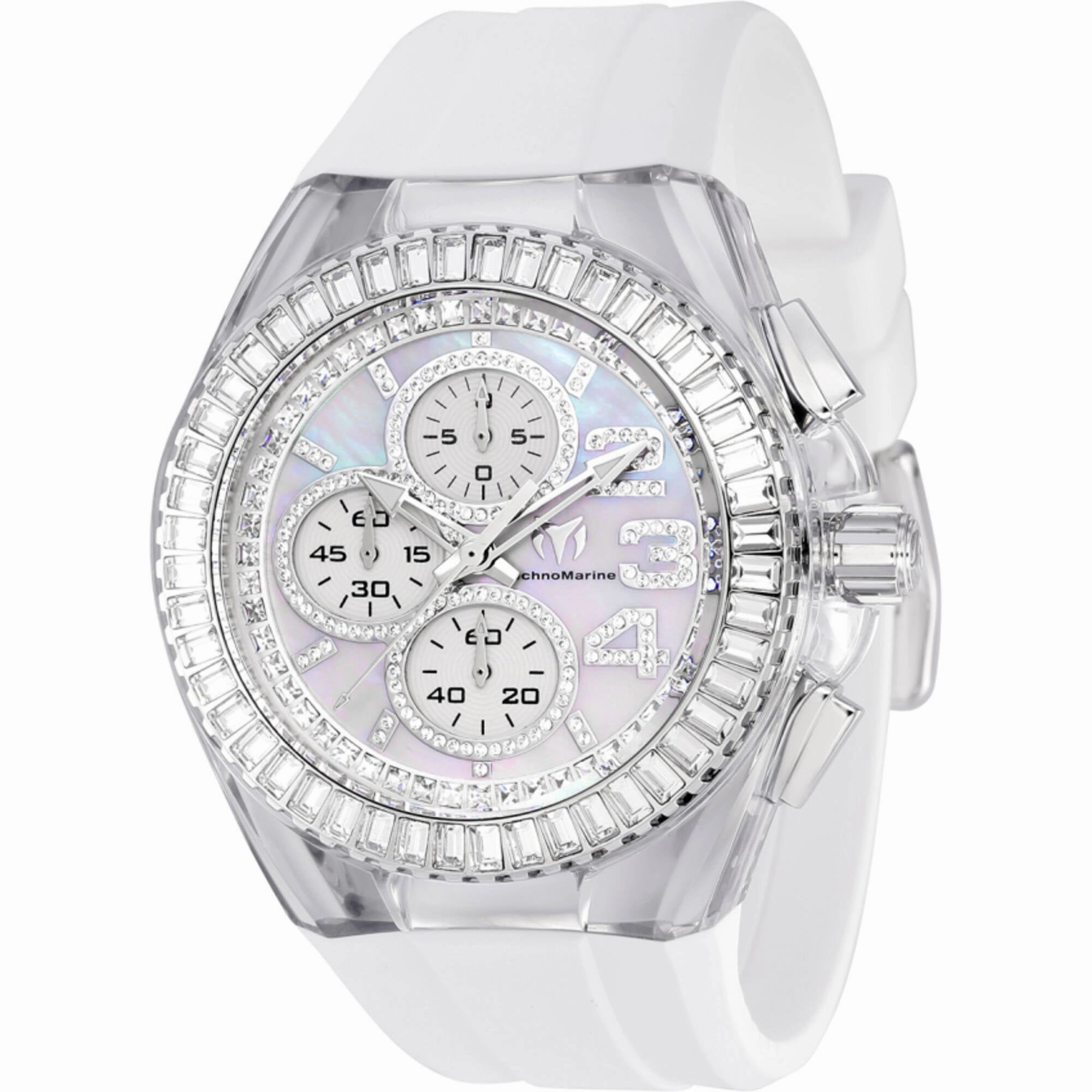 Technomarine Men's Watch - Cruise Glitz Chronograph White Silicone Strap | TM-121024