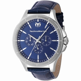 Technomarine Men's Watch - MoonSun Quartz Blue Dial Leather Strap | TM-822027