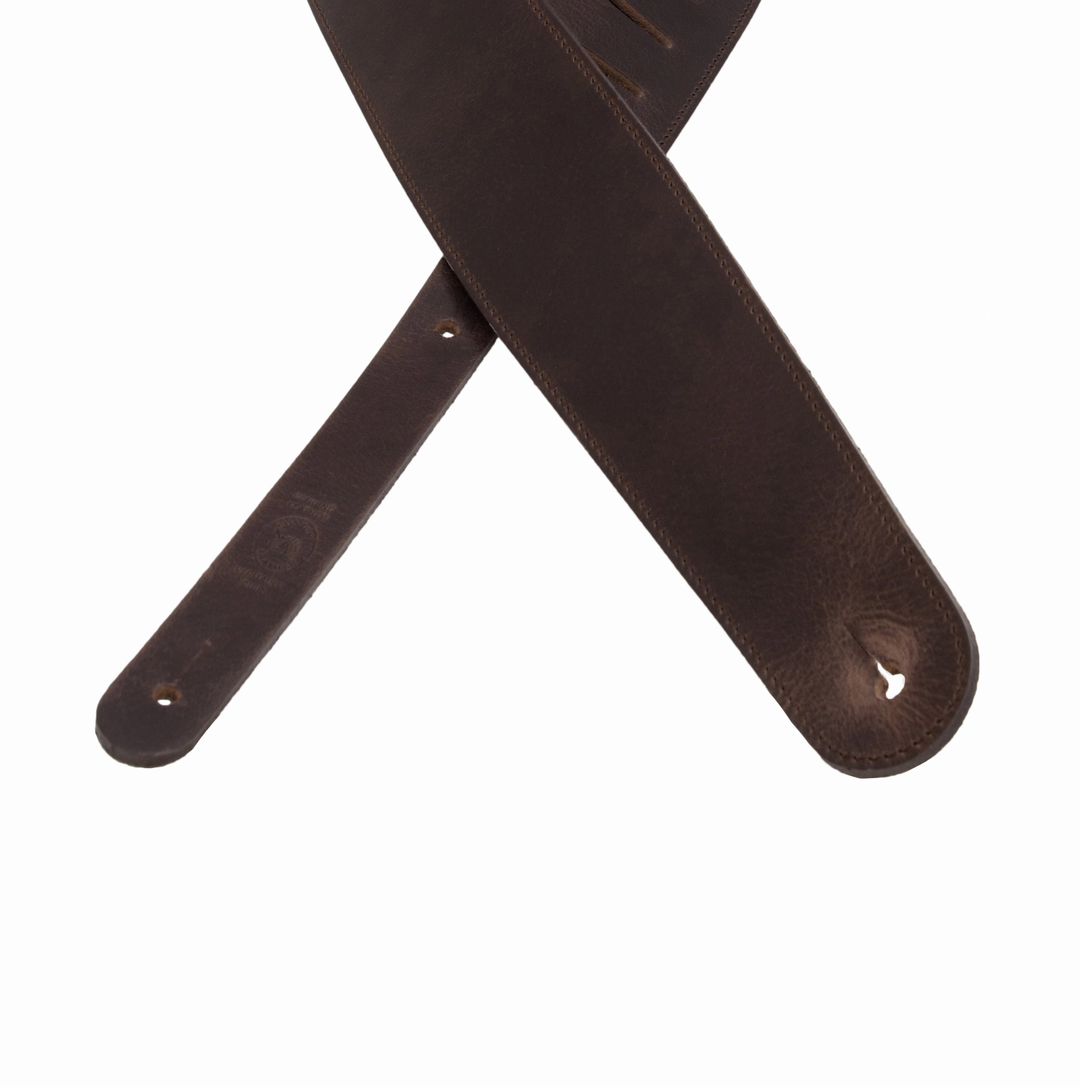 The Legend - Heavyweight Black Smooth Full Grain Leather Guitar Strap