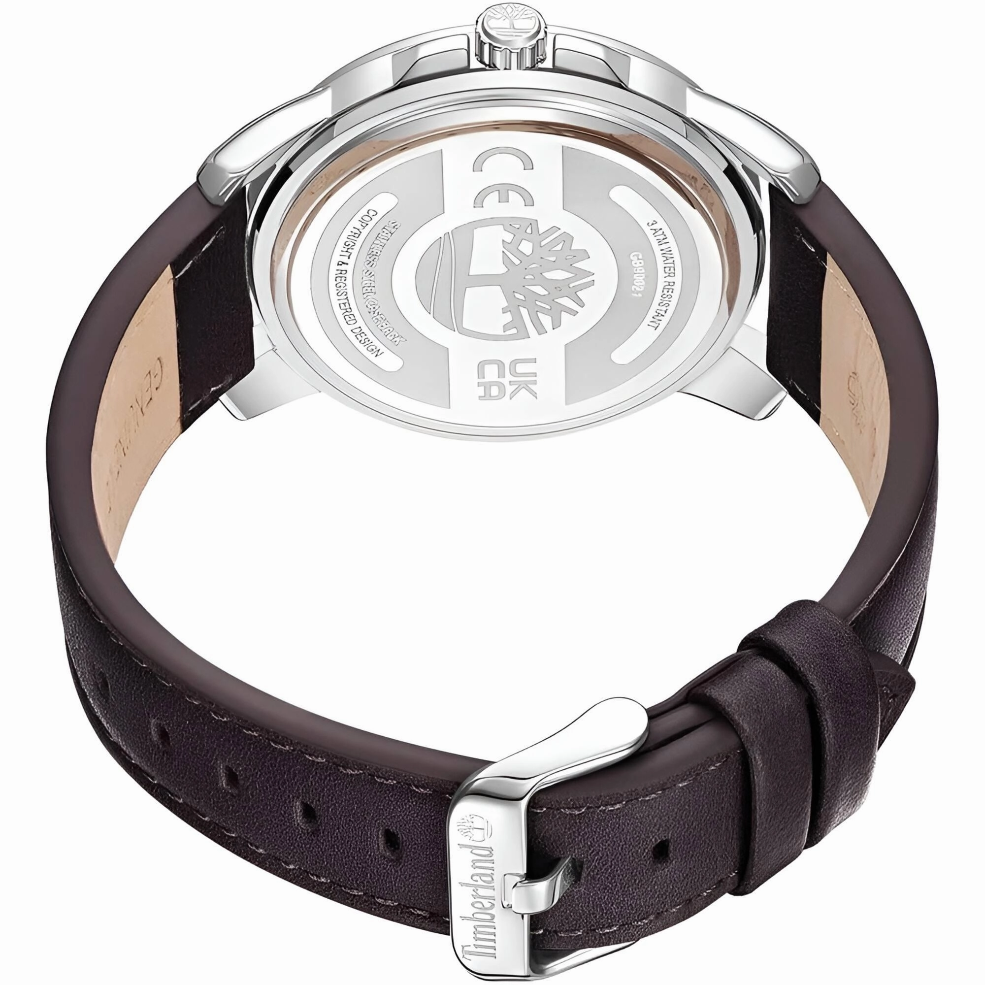 Timberland Men's Watch - Quartz Beige and Black Dial Leather Strap | TDWGB9002101