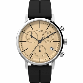 Timex Men's Chronograph Watch - Midtown Champagne Dial Black Strap | TW2V70500VQ