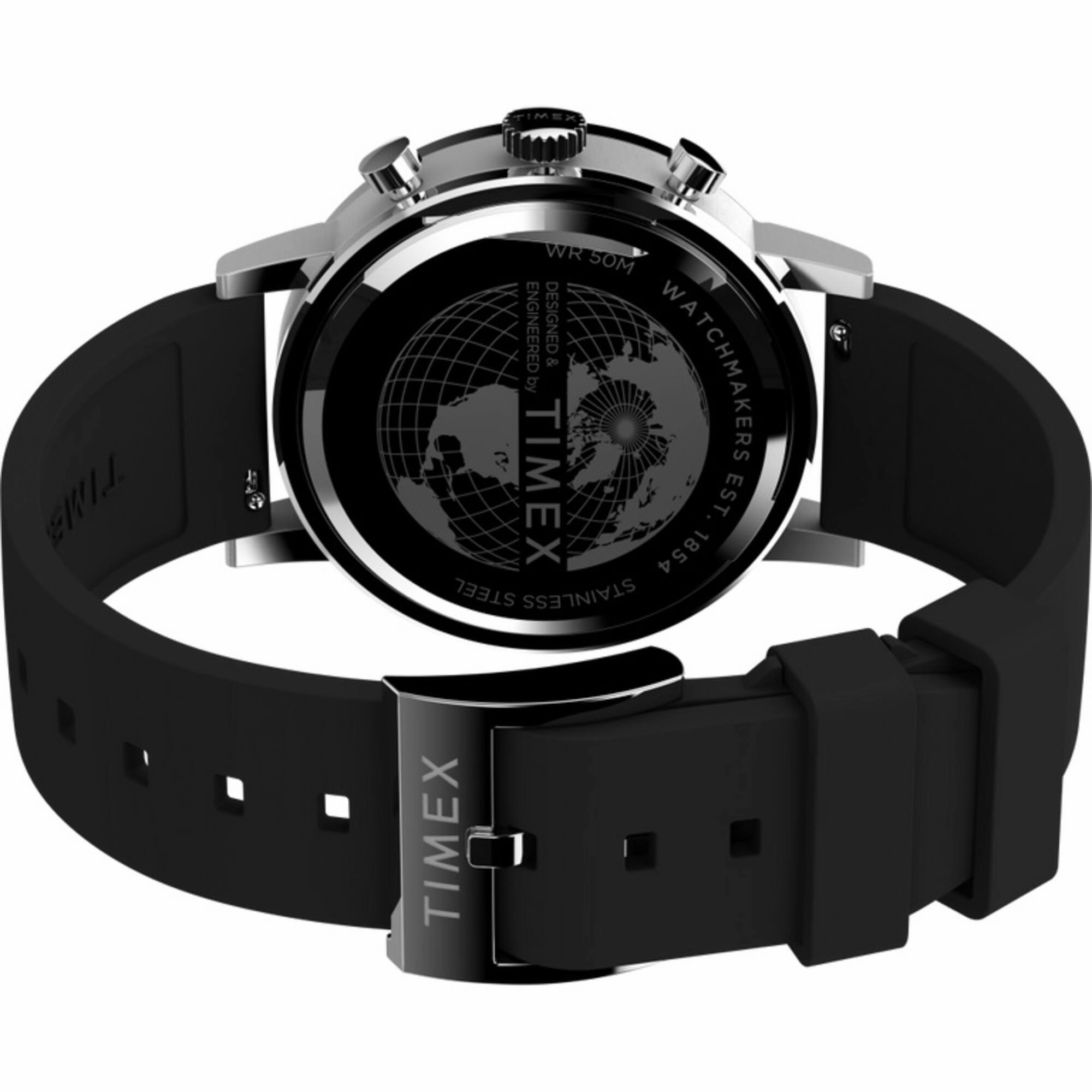 Timex Men's Chronograph Watch - Midtown Champagne Dial Black Strap | TW2V70500VQ