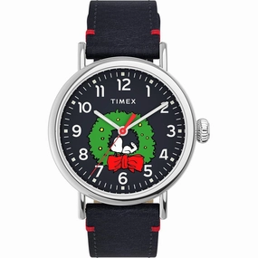 Timex Men's Watch - Standard Peanuts Snoopy Blue Leather Strap Quartz | TW2U86300VQ