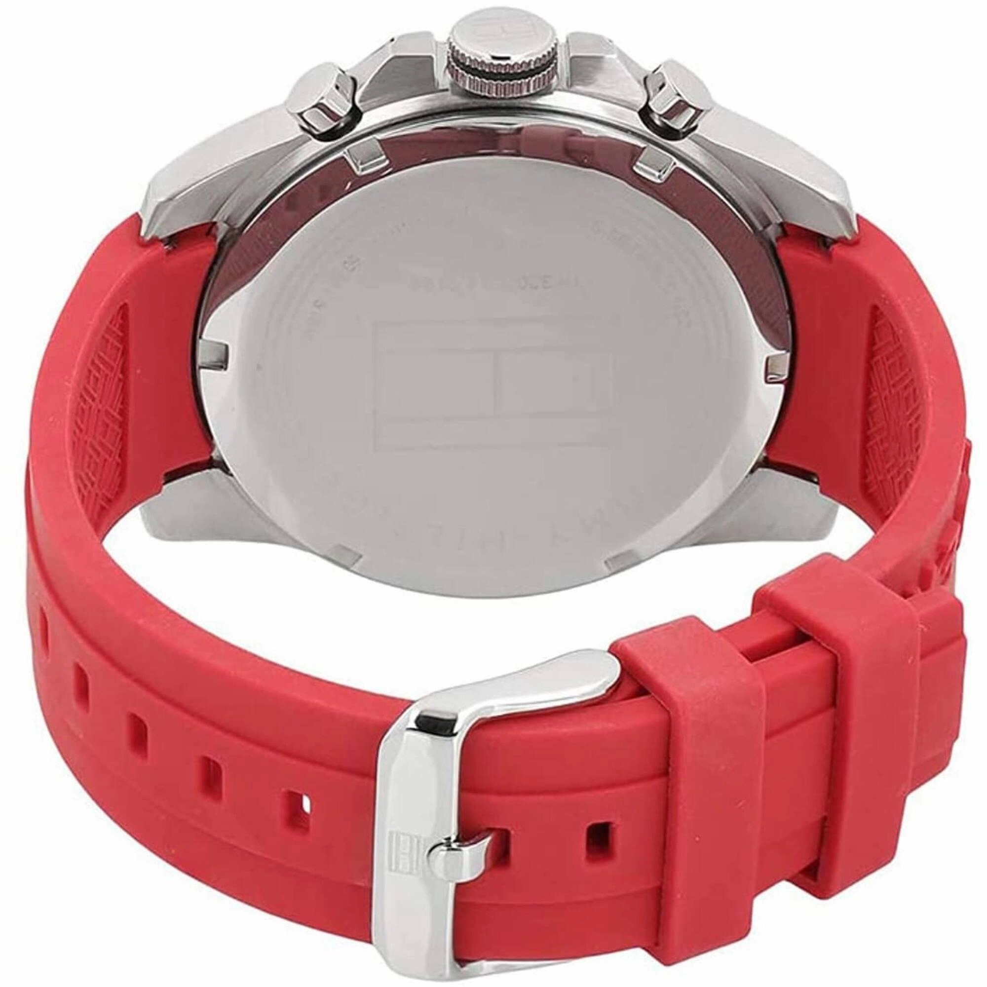 Tommy Hilfiger Men's Watch - Decker Black Dial Red Silicone Rubber Strap | 1791351