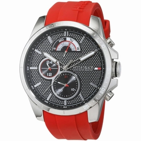Tommy Hilfiger Men's Watch - Decker Black Dial Red Silicone Rubber Strap | 1791351
