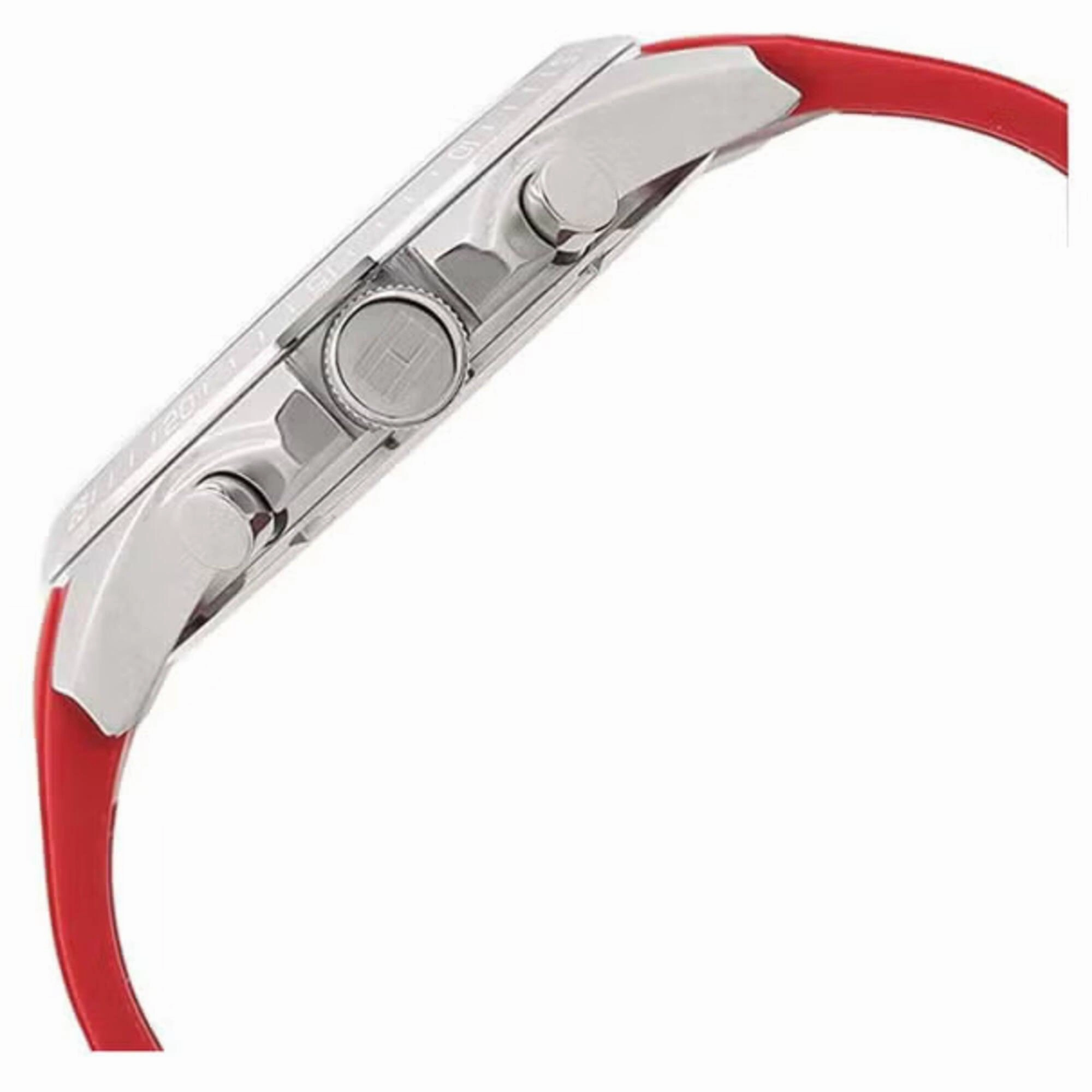 Tommy Hilfiger Men's Watch - Decker Black Dial Red Silicone Rubber Strap | 1791351