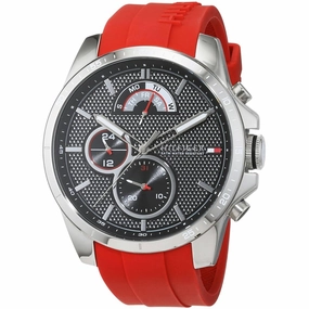 Tommy Hilfiger Men's Watch - Decker Black Dial Red Silicone Rubber Strap | 1791351