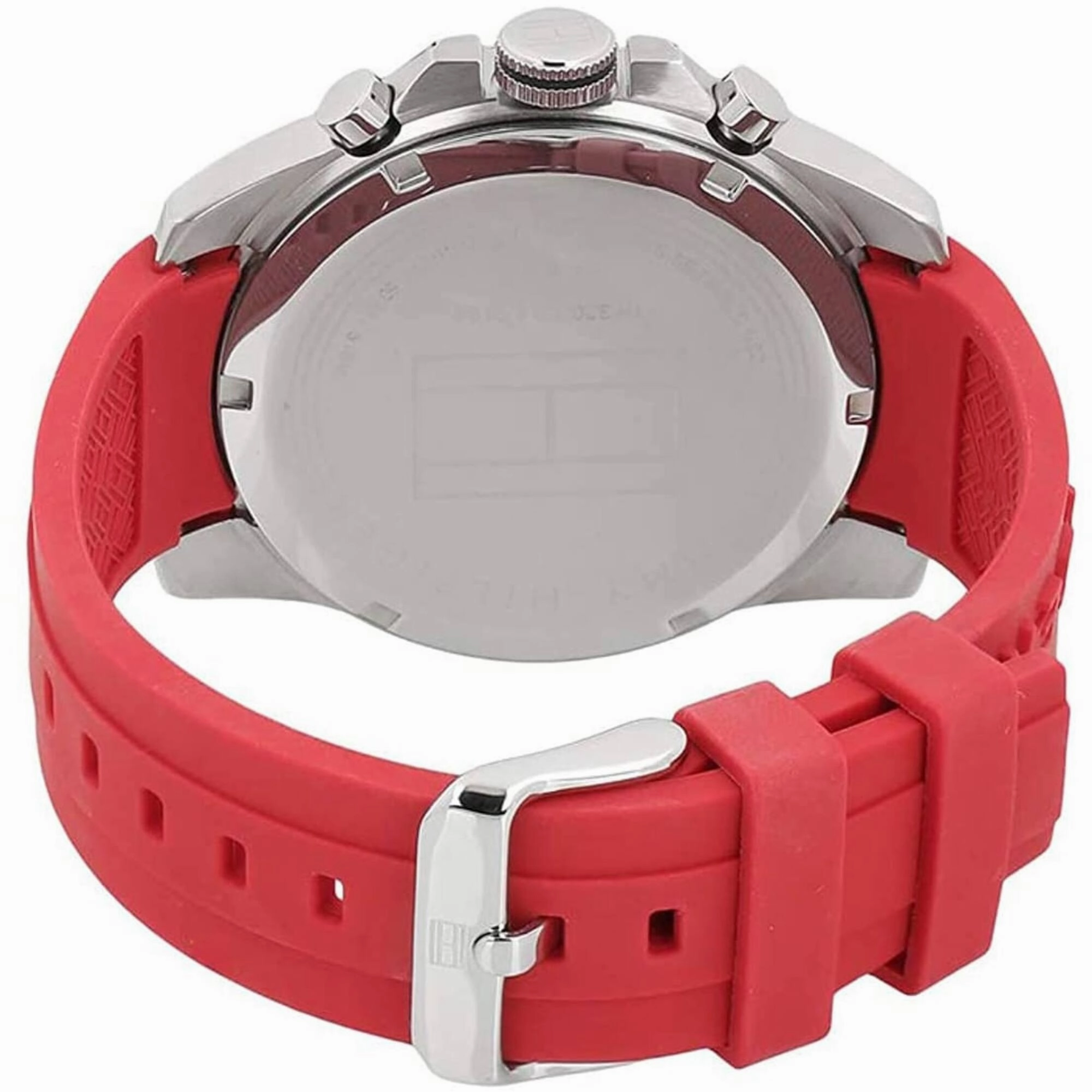 Tommy Hilfiger Men's Watch - Decker Black Dial Red Silicone Rubber Strap | 1791351