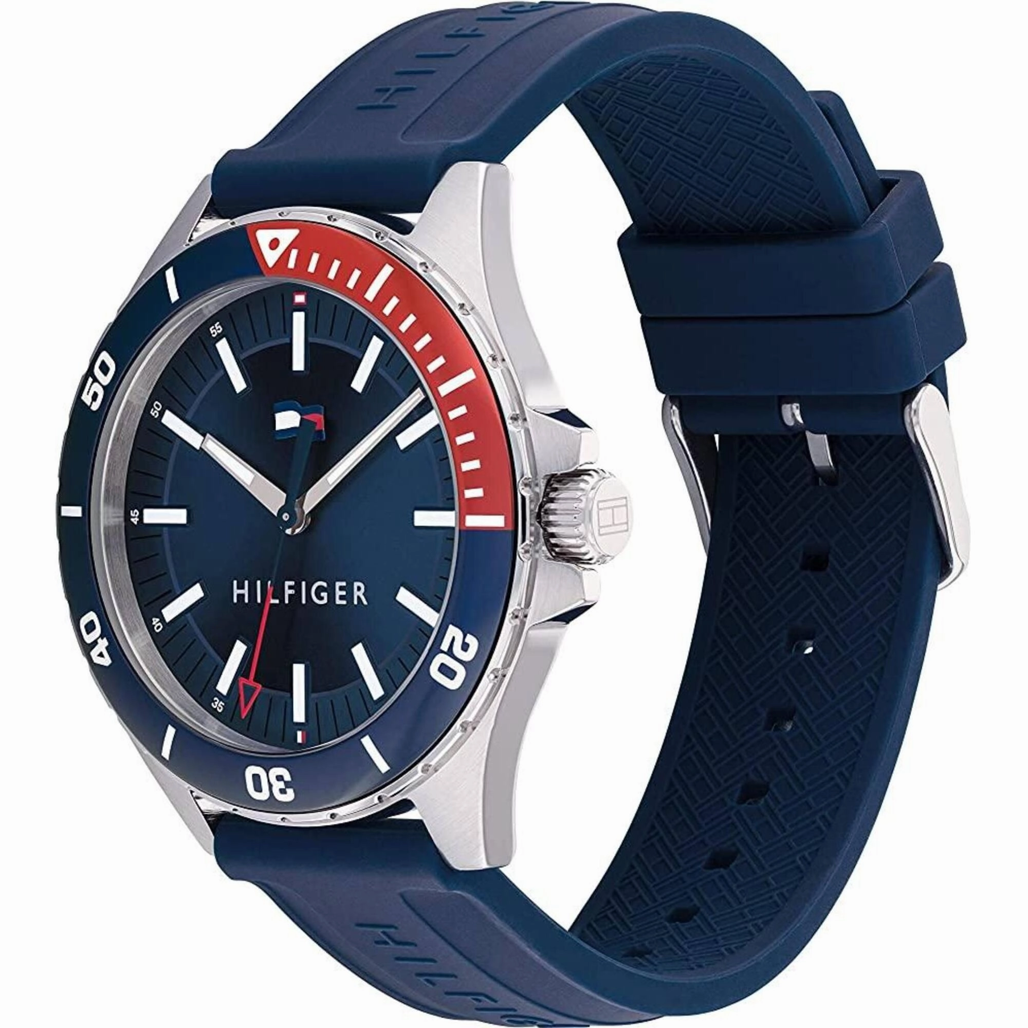 Tommy Hilfiger Men's Watch - Logan Quartz Blue Dial Silicone Rubber Strap | 1792009