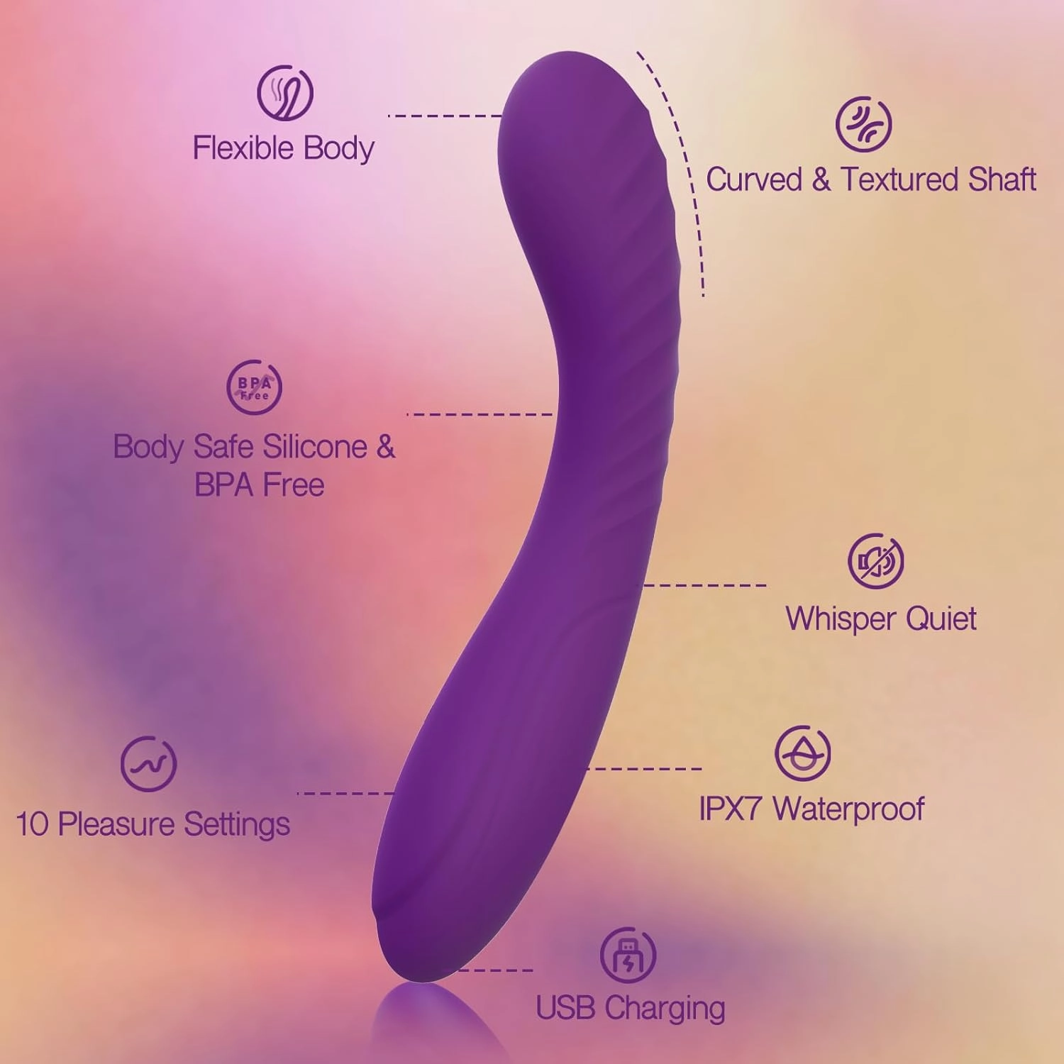 Tracy's Dog - G Vibe G Spot Dildo Vibrator (Purple)