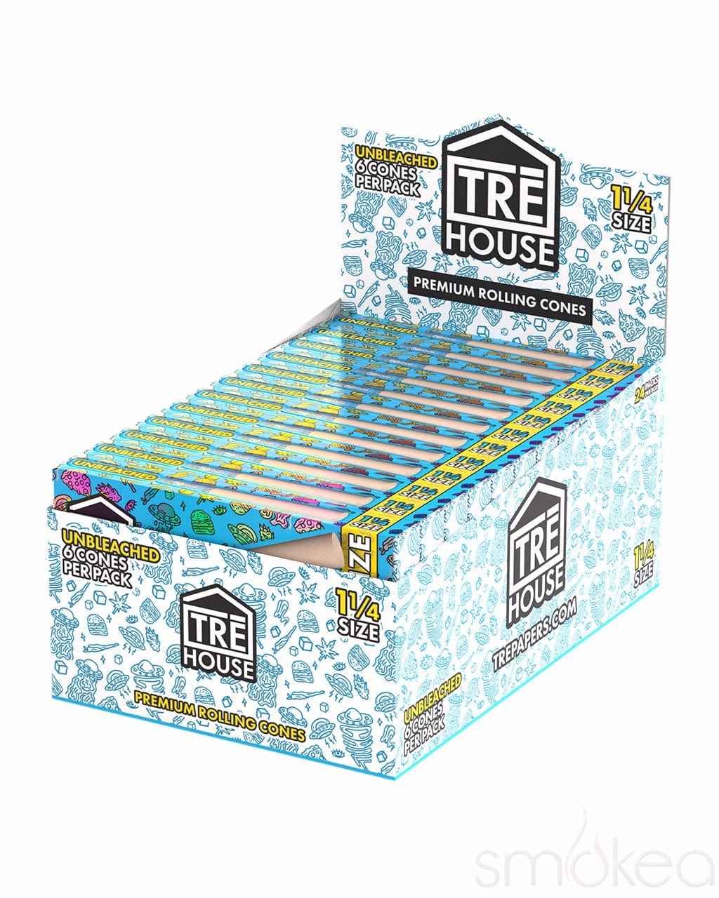 TRĒ House 1 1/4 Premium Unbleached Pre-Rolled Cones