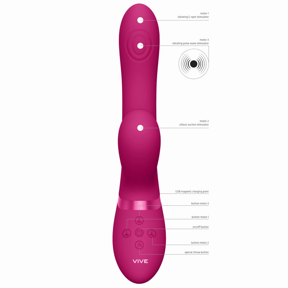 Vive Hide Rabbit Vibrator With G-Spot Thumping & Clitoral Air Pulse