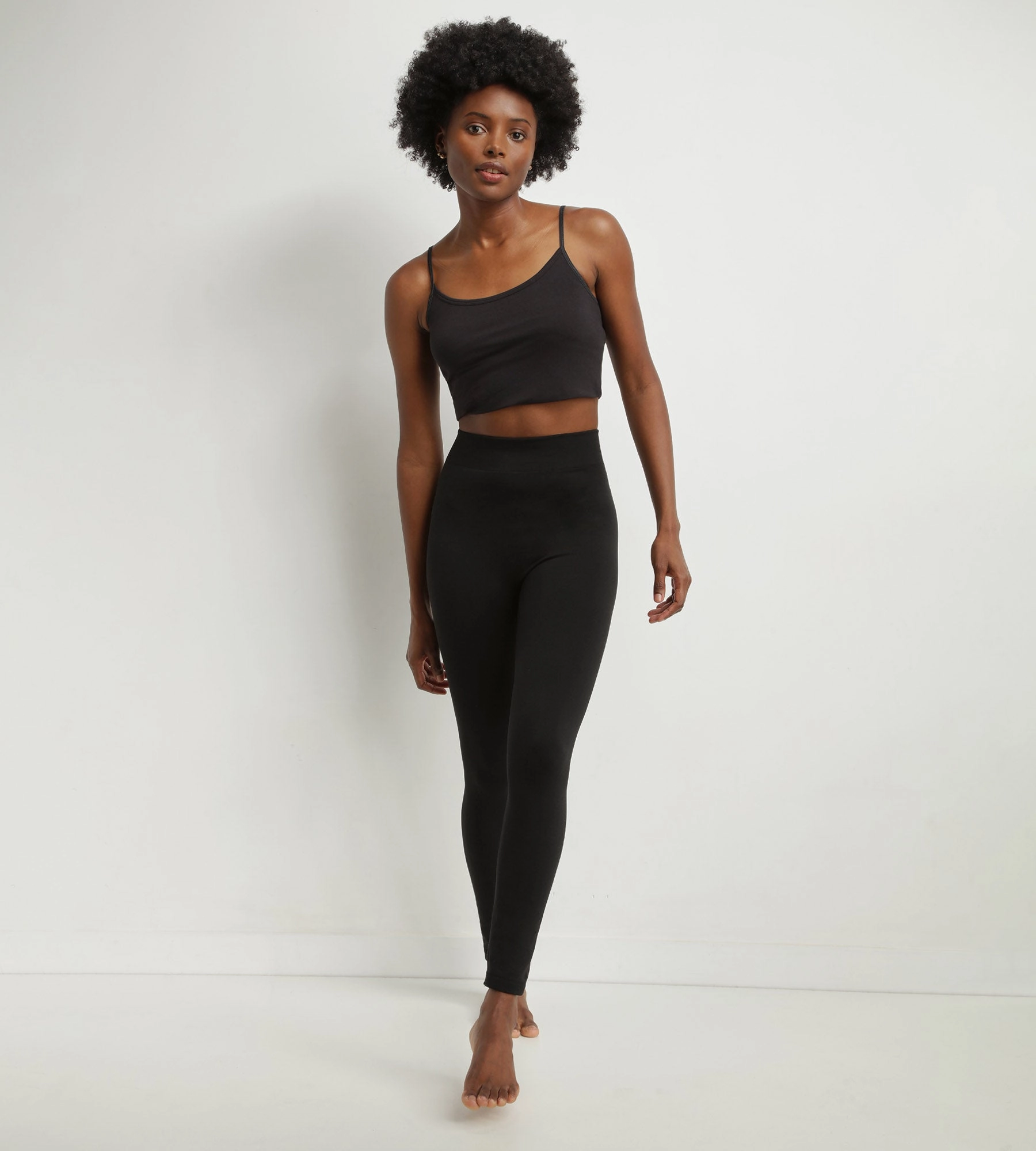 Women's black thermal legging with fleece lining Dim Relax & Go