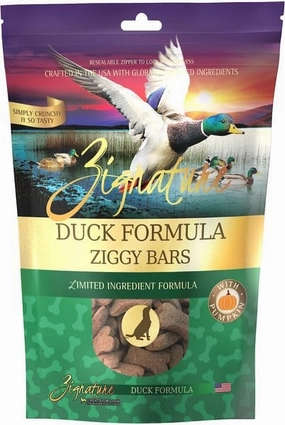 Zignature Ziggy Bars Duck Formula Dog Treats